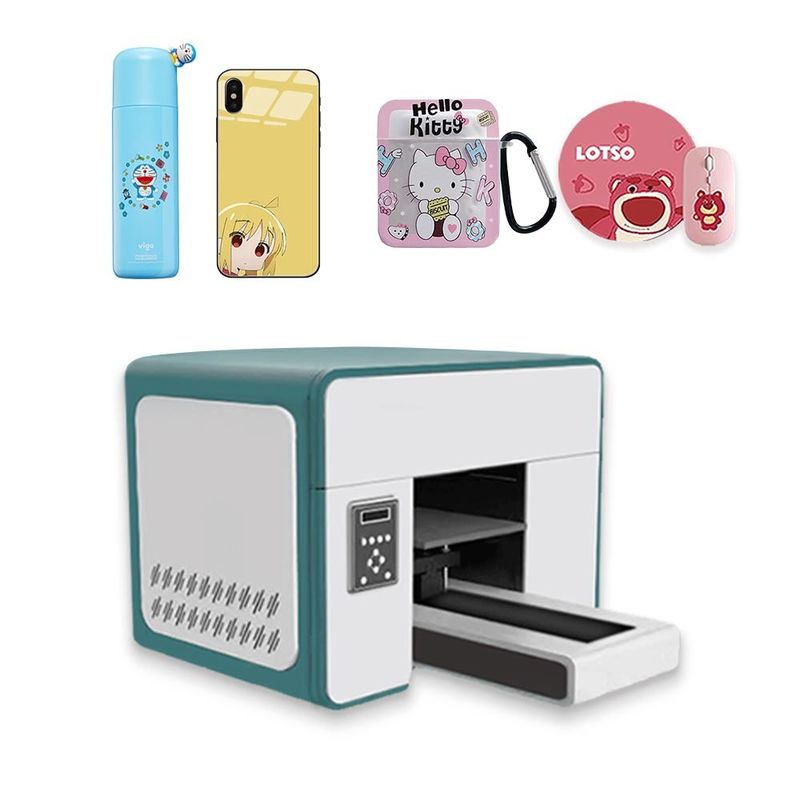 Impresora UV UV híbrida de 30 cm con LED de piso plano Impresora UV híbrida en cubo Impresión de 6 colores Impresora UV de inyección de tinta