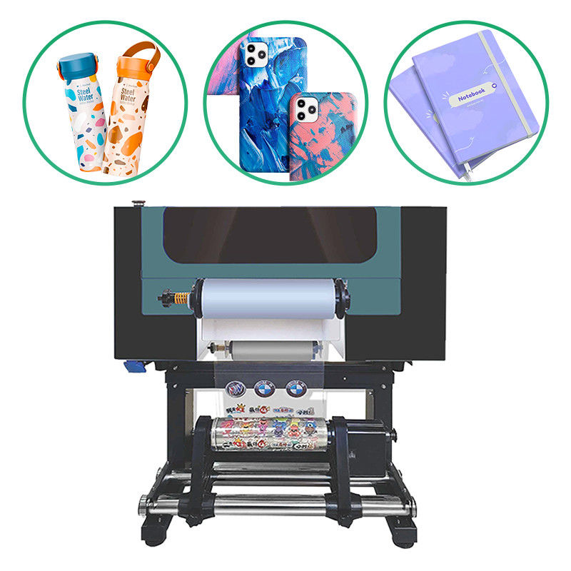 Impresora UV de doble cabeza I3200 Impresora de pegatinas UV Dtf de rollo a rollo con laminador