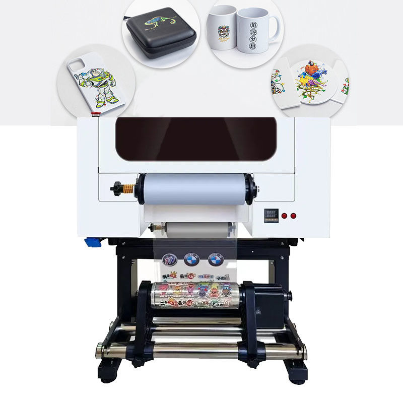 Impresora de etiquetas de cristal DTF UV de 30 cm 2 en 1 máquina con doble cabeza XP600