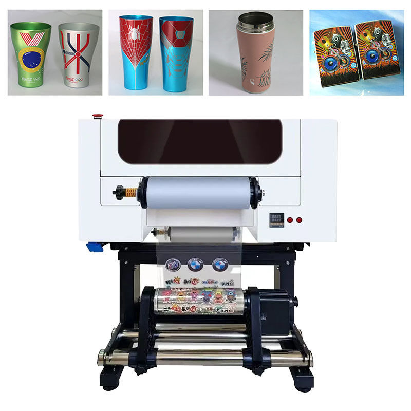 Impresora DTF UV A3 de 30 cm de película AB I3200 cabezas todo en un solo rollo para rodar Impresora DTF UV con máquina de impresión laminadora