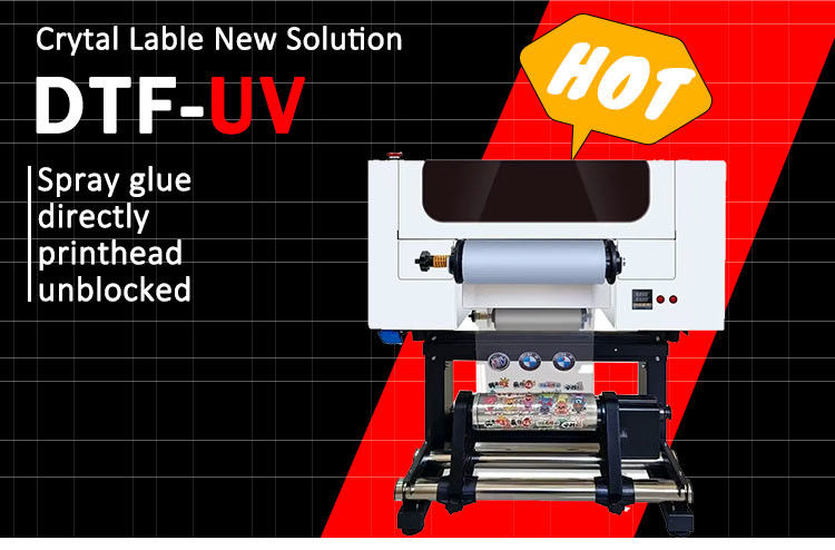 Impresora DTF A3 UV CMYK Blanco Barniz Color DTF Impresora DTF UV Impresión de logotipos UV Máquina DTF