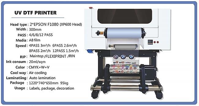 Impresora DTF UV de 30 cm de rollo a rollo Impresora DTF UV A3 para botellas de plástico acrílico