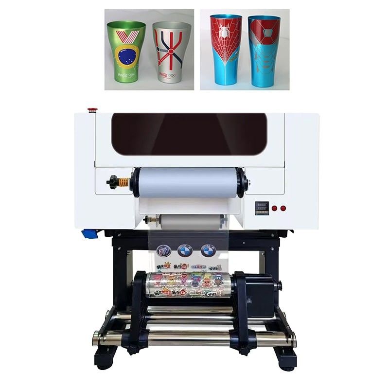 Impresora de DTF UV de A3 de rodillo a rodillo Impresora de DTF UV de 30 cm con laminación automática