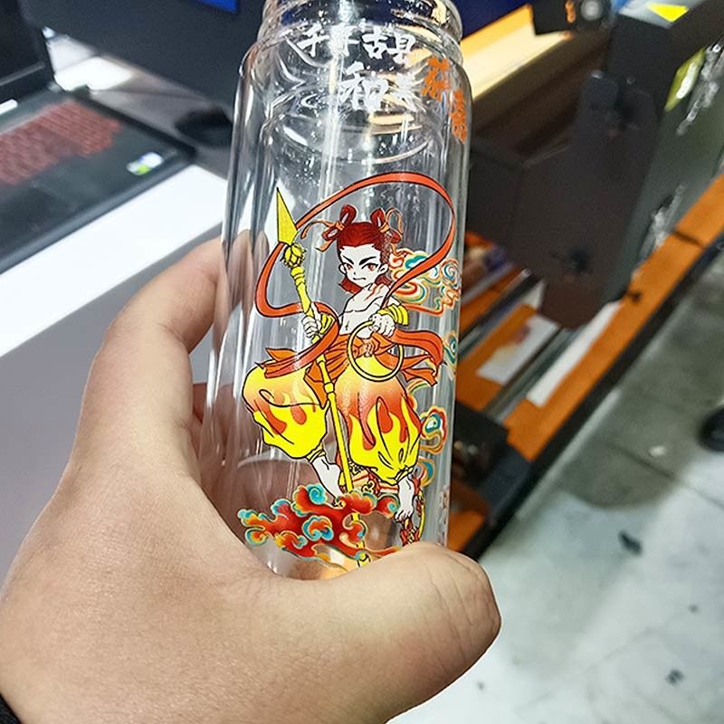 Máquina de impresión de botellas con cabeza de impresión UV híbrida de 8 canales
