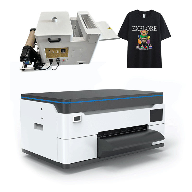 F1080 Impresora de tinta blanca DTF de cabeza con máquina de agitar polvo para tela de camiseta