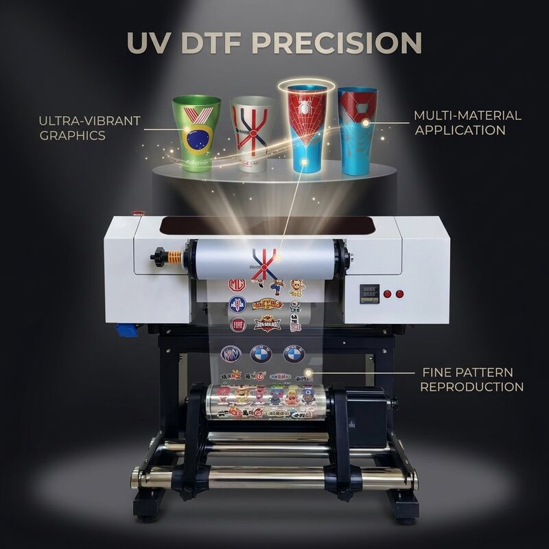 Impresora DTF UV de 300 mm I3200U1 Cabeza de impresión CMYK Blanco Barniz Brillante Máquina de salida colorida