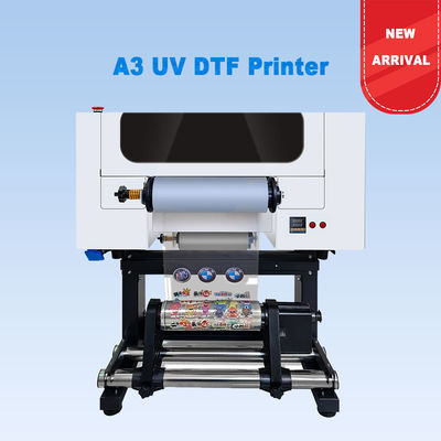 Impresora DTF UV A3 Impresión de logotipo de 30CM de rollo a rollo Impresora DTF UV con laminado para pegatinas